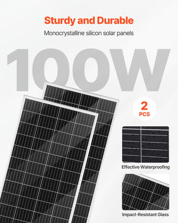 12V 400W Solar Wind Power Kit, 2PCS 100W Monocrystalline Solar Panels + 200W Wind Turbine + MPPT Wind/Solar Hybrid System Controller for Home RV Boat Camping Off-Grid Applications