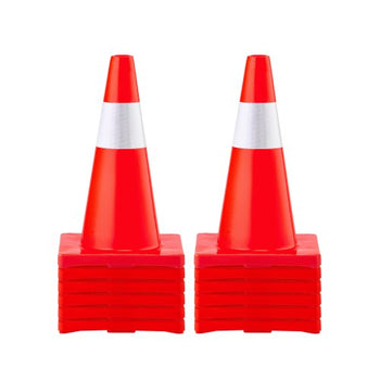 12Pack 18\" Traffic Cones, Safety Road Parking Cones PVC Base, Orange Traffic Cone with Reflective Collars, Hazard Construction Cones for Home Traffic Parking