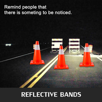 20Pack 18\" Traffic Cones, Safety Road Parking Cones PVC Base, Orange Traffic Cone with Reflective Collars, Hazard Construction Cones for Home Traffic Parking