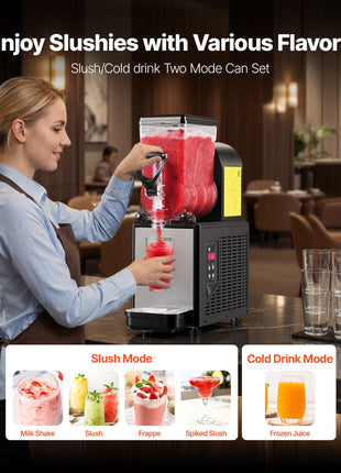 Slushie Machine, 6L/1.6Gal Commercial Slushy Maker, Frozen Drink Maker with Self-Cleaning, Margarita Machine for Restaurants Bars Party for Slushie, Margaritas, Milkshake & More