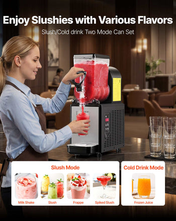 Slushie Machine, 6L/1.6Gal Commercial Slushy Maker, Frozen Drink Maker with Self-Cleaning, Margarita Machine for Restaurants Bars Party for Slushie, Margaritas, Milkshake & More