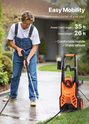 Electric Pressure Washer, Max 4500 PSI and 3.2 GPM, High Power Pressure Cleaning Machine with 4 Quick Connect Nozzles and a Foam Cannon, Ideal for Cars/Fences/Driveways/Patios/Home Cleaning