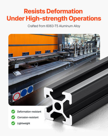 10PCS 78.7in (2000mm) T Slot 2020 Aluminum Extrusion Profile, European Standard Anodized Linear Rail, High-Strength Extruded Aluminum Rail for 3D Printer, CNC Machine DIY, Laser Engraving, Black