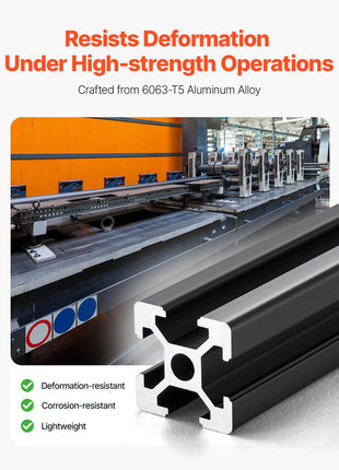 10PCS 59 in (1500 mm) T Slot 2020 Aluminum Extrusion Profile, European Standard Anodized Linear Rail, High-Strength Extruded Aluminum Rail for 3D Printer, CNC Machine DIY, Laser Engraving, Black