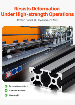 5PCS 39.4 in (1000mm) T Slot 2040 Aluminum Extrusion Profile, European Standard Anodized Linear Rail, High-Strength Extruded Aluminum Rail for 3D Printer, CNC Machine DIY, Laser Engraving, Black