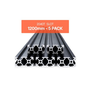 5PCS 47.2 in (1200mm) T Slot 2040 Aluminum Extrusion Profile, European Standard Anodized Linear Rail, High-Strength Extruded Aluminum Rail for 3D Printer, CNC Machine DIY, Laser Engraving, Black