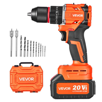 Hammer Drill 20V 1/2 in 30000 IPM Brushless Cordless Impact Drill Kit, for Drilling Wood Metal Screw Driving, 4000 mAh Lithium-Ion Battery Pack and Charger, with All-Metal Chuck, Compact Design