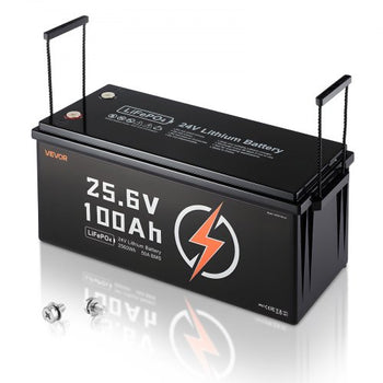 24V 100Ah LiFePO4 Lithium Battery, Built-in 50A BMS, Deep Cycle Lithium Rechargeable Battery with Low Temperature Protection, 4000+ Cycles, Max. 2560Wh, for RV, Camper, Trolling Motors, Marine
