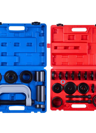 Bearing Press Kit, 10+24 Pcs, 2 in 1 Ball Joint Press & Wheel Bearing Puller Kit, Race and Seal Driver Set with 13 Bushings, C-Frame and Sleeves, Heavy Duty Removal Installation Set with Case