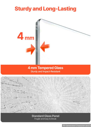 Glass Dry Erase Board 2 Pack 35.4 x 23.6 in White Magnetic Whiteboard, Wall-Mounted, Frameless, Thick Tempered Glass, with Markers, Magnets and Eraser, for Office, School Classroom, Home Study