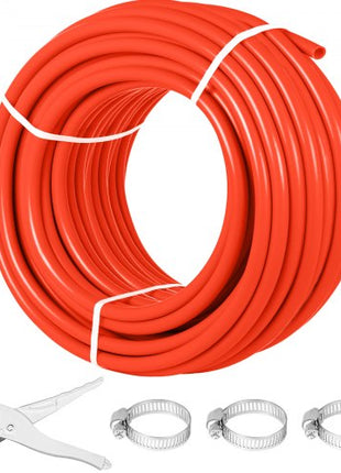 Oxygen Barrier 1/2 Inch 300 Feet Tube Coil EVOH PEX-B Pipe, for Residential Commercial Radiant Floor Heating, Red