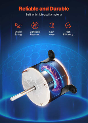 3108706.916 RV AC Fan Motor Compatible with Dometic Brisk Air I Model - Single Phase, 1/5HP AC115V 2.6A 1650 RPM (3 Speeds)