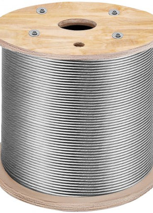T316 1x19 Stainless Steel Cable 1/8" Cable Rail Wire Rope Aircraft Cable 984FT