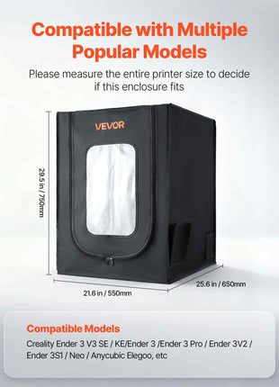 3D Printer Enclosure, Dustproof Waterproof Oxford Cloth 3D Printer Tent, Constant Temperature Protective Case with LED Lighting, Compatible with Creality/ELEGOO/Anycubic Multiple Popular Models