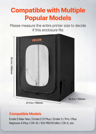 3D Printer Enclosure, Dustproof Waterproof Large Oxford Cloth 3D Printer Tent, Constant Temperature Protective Case with LED Lighting, Compatible with Creality/ELEGOO/Anycubic Popular Models
