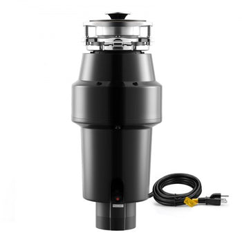 Food Waste Garbage Disposal, 1HP 3700RPM DC Motor, Continuous Feed Kitchen Sink Garbage Disposer, 3-Bolt Mount Food Waste Grinding System with Splash Guard & Power Cord for Kitchens