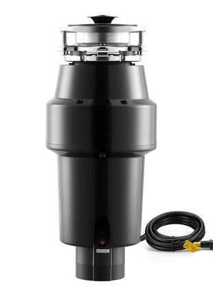 Food Waste Garbage Disposal, 1HP 3700RPM DC Motor, Continuous Feed Kitchen Sink Garbage Disposer, 3-Bolt Mount Food Waste Grinding System with Splash Guard & Power Cord for Kitchens