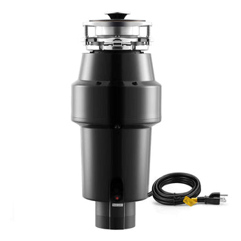Food Waste Garbage Disposal, 1HP 3700RPM DC Motor, Continuous Feed Kitchen Sink Garbage Disposer, 3-Bolt Mount Food Waste Grinding System with Splash Guard & Power Cord for Kitchens