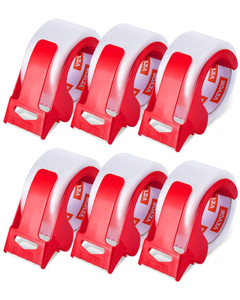 Clear Packing Tape, 3 inches Core, 6 Rolls 1.88 Inches x 65 Yards Packing Tape with Dispenser, 2.7 Mil Heavy Duty Packaging Tape Designed for Moving, Storage and Packing, Shipping and Mailing