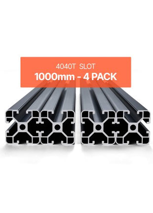 4PCS 39.4 in (1000mm) T Slot 4040 Aluminum Extrusion Profile, European Standard Anodized Linear Rail, High-Strength Extruded Aluminum Rail for 3D Printer, CNC Machine DIY, Laser Engraving, Black