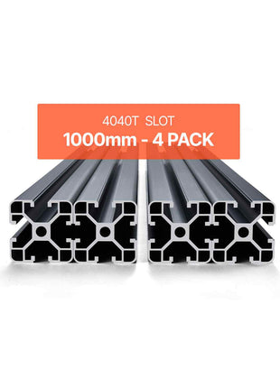 4PCS 39.4 in (1000mm) T Slot 4040 Aluminum Extrusion Profile, European Standard Anodized Linear Rail, High-Strength Extruded Aluminum Rail for 3D Printer, CNC Machine DIY, Laser Engraving, Black