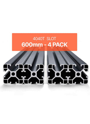 4PCS 23.6 in (600 mm) T Slot 4040 Aluminum Extrusion Profile, European Standard Anodized Linear Rail, High-Strength Extruded Aluminum Rail for 3D Printer, CNC Machine DIY, Laser Engraving, Black