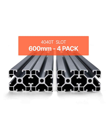 4PCS 23.6 in (600 mm) T Slot 4040 Aluminum Extrusion Profile, European Standard Anodized Linear Rail, High-Strength Extruded Aluminum Rail for 3D Printer, CNC Machine DIY, Laser Engraving, Black