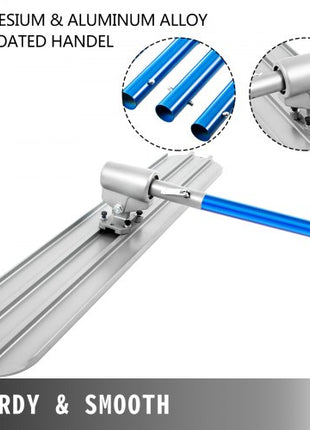 Bull Float Magnesium Concrete Float 48 x 8\" Round End Concrete Float Tool Cement Tool Bull Concrete Kit Bull Float with 4 Float Handle Bull Float Bracket Concrete Tools Finishing Bull Float