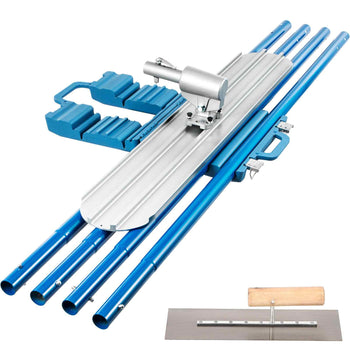 Bull Float Magnesium Concrete Float 48 x 8\" Round End Concrete Float Tool Cement Tool Bull Concrete Kit Bull Float with 4 Float Handle Bull Float Bracket Concrete Tools Finishing Bull Float