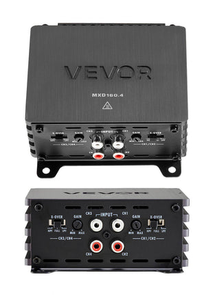 4 Channel Car Audio Amplifier 2 Ohm Stable Bridgeable Class D Full Range Amp Max Power 4 x 110W @ 4 Ohm / 4 x 160W @ 2 Ohm for Car SUV Truck Off-Road