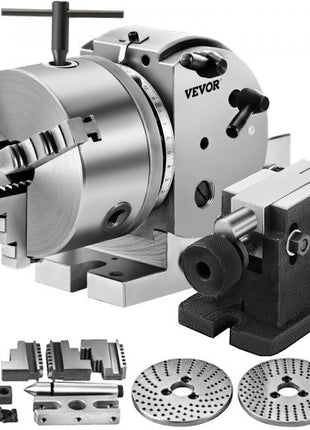 Dividing Head BS-0 5Inch 3 Jaw Chuck Dividing Head Set Precision Semi Universal Dividing Head for Milling Machine Rotary Table Tailstock Milling Set (5 Inch Chuck)