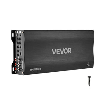 Car Audio Amplifier, 5-Channel Bridgeable Car Amplifier, Multichannel Class D Stereo Amp, Max. 4 x 100W at 4 Ohms / 4 x 200W at 2 Ohms + 1 x 1000W at 2 Ohms / 1 x 500W at 4 Ohms, for Vehicles