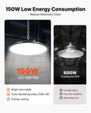 10 Pack LED High Bay Lights, 6000K 150W 21000LM Super Bright UFO LED Warehouse Shop Lights, IP65 Waterproof, 100-277V Wide Voltage for Warehouse Workshop Factory Gym Garage Barn, Black