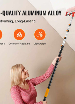 Telescoping Pole, 6 to 24 FT Pole, Extension Multi-Purpose Pole, Sturdy Aluminum Alloy Paint Extendable Pole with Flip-Lock Design, Telescopic Pole for Painting, Dusting and Cleaning