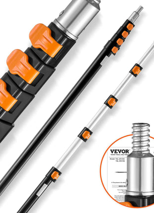 Telescoping Pole, 6 to 24 FT Pole, Extension Multi-Purpose Pole, Sturdy Aluminum Alloy Paint Extendable Pole with Flip-Lock Design, Telescopic Pole for Painting, Dusting and Cleaning