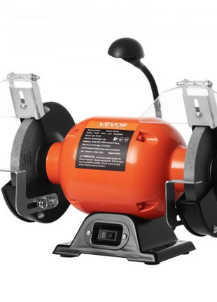 Bench Grinder, 6-inch Single Speed Bench Grinder, 3450RPM High-Speed Table Grinders with 250W 2.1A Induction Motor, 36/60-Grit Grinding Wheels & LED Work Light for Fast Sharpening Grinding