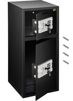 Large Double Door Security Safe Box 2.6 Cubic Feet Steel Safe Box Strong Box with Digital Lock for Money Gun Jewelry Black