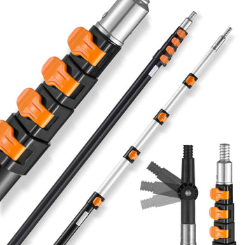 Telescoping Pole, 7 to 30 FT Pole, Extension Multi-Purpose Pole, Sturdy Aluminum Alloy Paint Extendable Pole with Flip-Lock Design, Telescopic Pole for Painting, Dusting and Cleaning