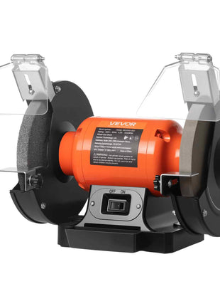 Bench Grinder, 8-inch Single Speed Bench Grinder, 3450RPM High-Speed Table Grinders with 550W 4.5A Induction Motor, 36/60-Grit Grinding Wheel & Adjustable Eye Shield for Fast Sharpening Grinding