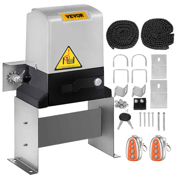 Sliding Gate Opener, AC1400 3100LBS, with 2 Remote Controls, Gate Operator Hardware Kit for Security, Move Speed 43ft Per Min, Electric Rolling Driveway Slide Gate Motor