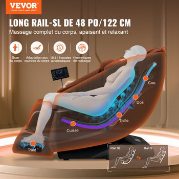 Massage Chair with Flexible SL-Track, Full Body Zero Gravity Recliner, 10-18 Auto Modes, 3D Shiatsu, Heating, Bluetooth Speaker, Airbag, Foot Roller, and Touch Screen