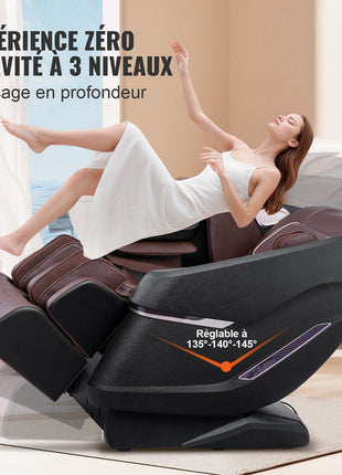 Massage Chair with Flexible SL-Track, Full Body Zero Gravity Recliner, 10-18 Auto Modes, 3D Shiatsu, Heating, Bluetooth Speaker, Airbag, Foot Roller, and Touch Screen