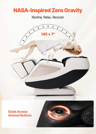 Full Body Massage Chair, 3D Zero Gravity Recliner with SL Track, 18 Auto Modes, Heat, Foot Rollers, Armrest Control, LCD Display, 36 Airbags, Retractable Footrest