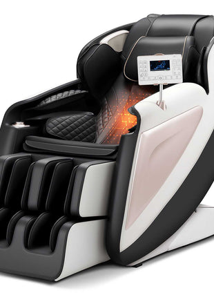Full Body Massage Chair, 3D Zero Gravity Recliner with SL Track, 18 Auto Modes, Heat, Foot Rollers, Armrest Control, LCD Display, 36 Airbags, Retractable Footrest