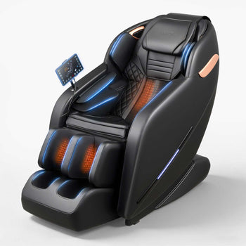 Massage Chair, 3D Zero-Gravity Full Body Massage Chair with Extendable Footrest, Automatic Modes, Airbags, Waist & Leg Heating, Bluetooth Speaker, Touchscreen Control, for Home and Office Use