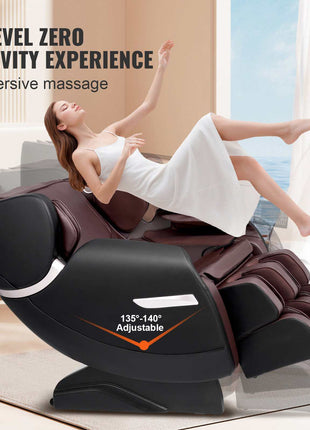 Massage Chair - Full Body Zero Gravity Recliner with Multi Auto Modes, 3D Shiatsu, Heating, Bluetooth Speaker, Airbag, Foot Roller, and Touch Screen