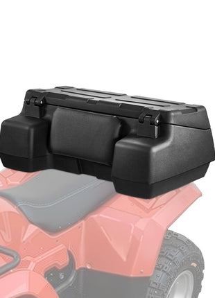 ATV Rear Storage Box, 95L ATV Rear Cargo Box with Padded Backrest, Waterproof LLDPE and Lockable Gear Storage Box Fit Most ATVs with Rear Rack, Compatible with ATV, UTV, Can-Am Vehicles