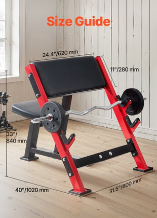 Preacher Curl Bench, Strength Training Benches, Max load 660 LBS Home Gym Fitness Equipment, Seated Arm Isolated Barbell Dumbbell Bicep Station, Adjustable Weight Bench with Bar Holders