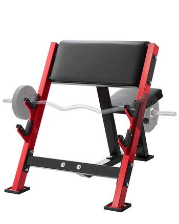Preacher Curl Bench, Strength Training Benches, Max load 660 LBS Home Gym Fitness Equipment, Seated Arm Isolated Barbell Dumbbell Bicep Station, Adjustable Weight Bench with Bar Holders