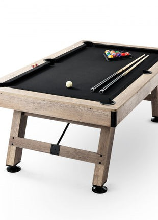 Billiards Table, 7 ft Pool Table, Adjust Legs Stable Billiards Table, Pool Table Set Includes Balls, Cues, Chalks and Brush, Wood Color with Black Cloth, Perfect for Family Game Room Kids Adults